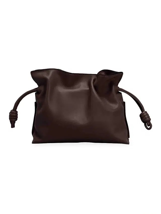 LOEWE Women's Flamenco Mini Leather Clutch - Chocolate