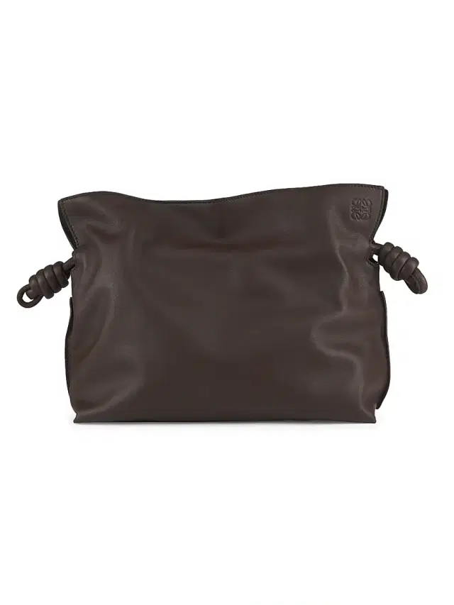 LOEWE Women's Flamenco Medium Leather Clutch - Chocolate