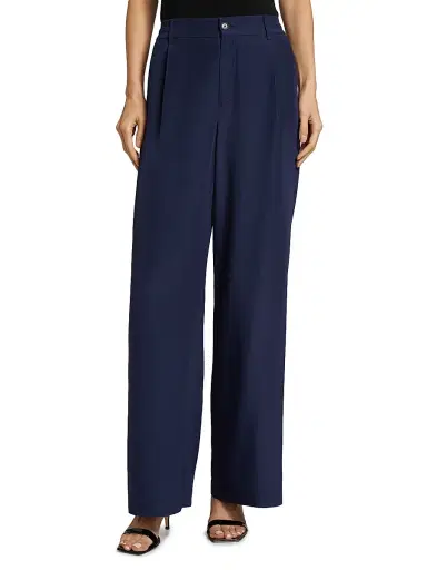 Simkhai Women's Sydnie Paperbag-Waist Wide-Leg Pants - Midnight | Thumbnail 3 Simkhai Women's Sydnie Paperbag-Waist Wide-Leg Pants - Midnight | Thumbnail 3