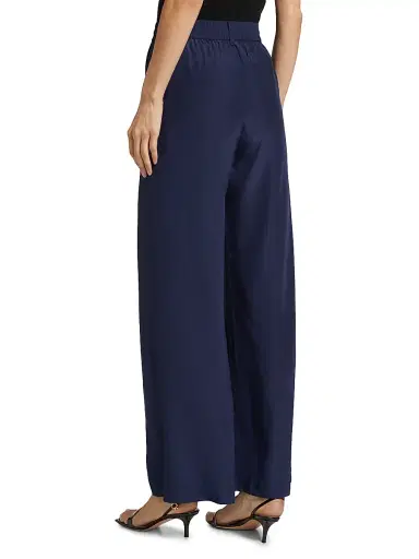 Simkhai Women's Sydnie Paperbag-Waist Wide-Leg Pants - Midnight | Thumbnail 5 Simkhai Women's Sydnie Paperbag-Waist Wide-Leg Pants - Midnight | Thumbnail 5