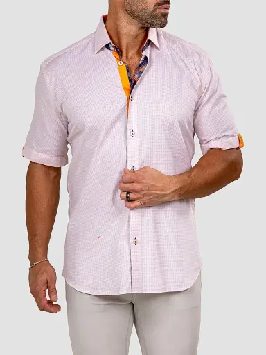 Maceoo Men's Galileo Short Sleeve Shirt - Pink - Size XXXXL | Thumbnail 5