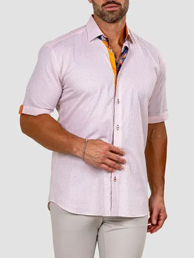Maceoo Men's Galileo Short Sleeve Shirt - Pink - Size XXXXL | Thumbnail 6