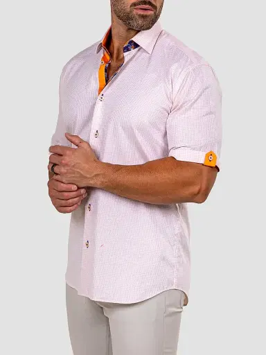 Maceoo Men's Galileo Short Sleeve Shirt - Pink - Size XXXXL | Thumbnail 7