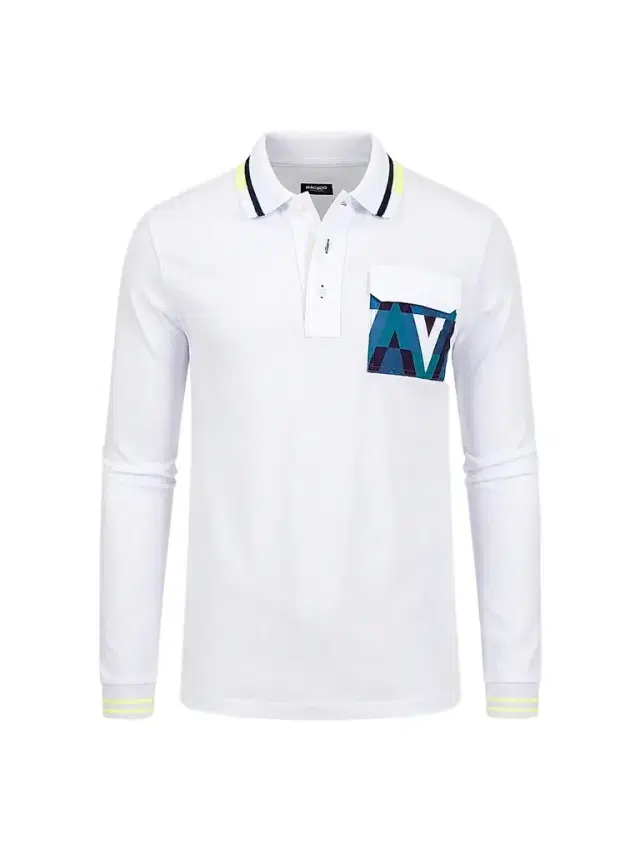 Maceoo Men's Ascension Long Sleeve Polo Shirt - White