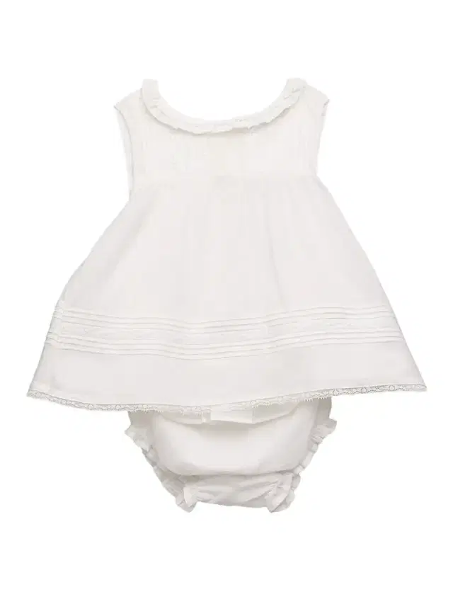 Janie and Jack Baby Girl's The Pintuck Lace-Trimmed Dress & Bloomers Set - White 18 Months