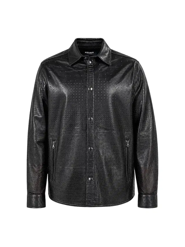 Maceoo Men's Ascension Leather Jacket - Black
