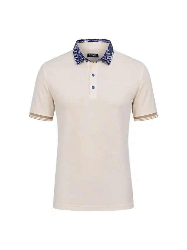 Maceoo Men's Knit Polo Shirt - Beige