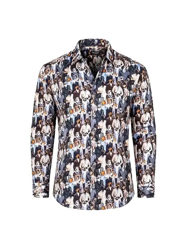 Maceoo Men's Fibonacci Marthyr Canine Shirt - Multicolored