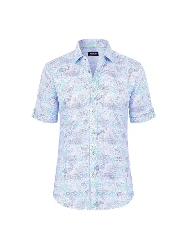 Maceoo Men's Galileo Short Sleeve Shirt - Blue White - Size XXXL | Thumbnail 1 Maceoo Men's Galileo Short Sleeve Shirt - Blue White - Size XXXL | Thumbnail 1