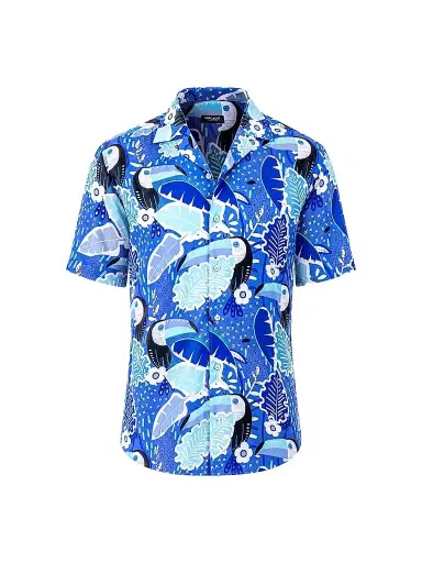 Maceoo Men's Apachi Marthyr Tropical Shirt - Blue - Size XXXXL | Thumbnail 1