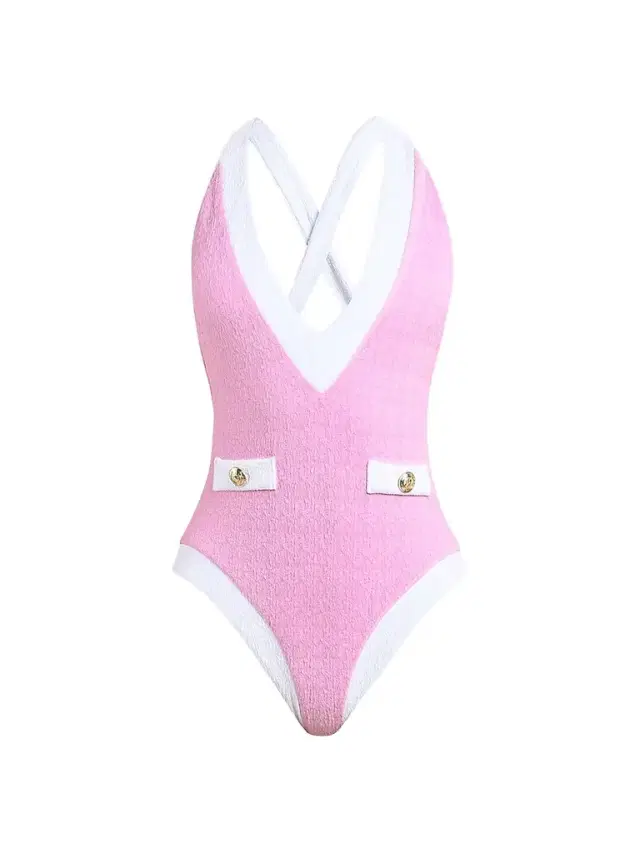 L'AGENCE Women's Colorblock Chic Lisa Plunge One-Piece Swimsuit - Blush