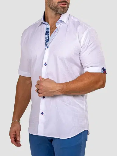 Maceoo Men's Galileo Short Sleeve Shirt - White - Size XXXL | Thumbnail 5