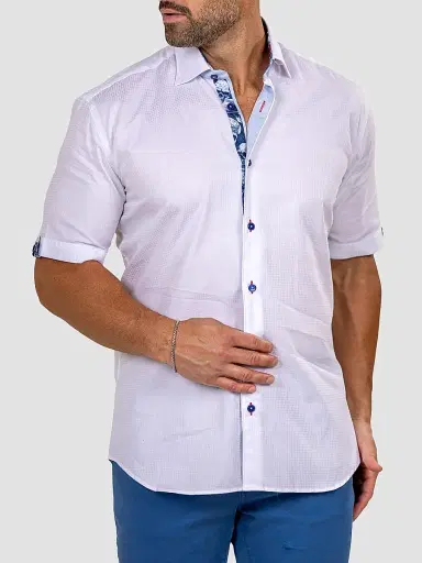 Maceoo Men's Galileo Short Sleeve Shirt - White - Size XXXL | Thumbnail 6