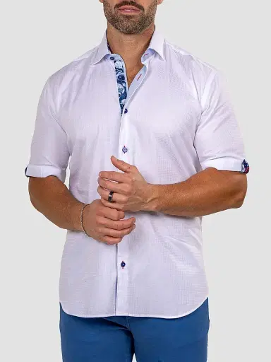 Maceoo Men's Galileo Short Sleeve Shirt - White - Size XXXL | Thumbnail 7