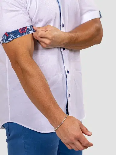 Maceoo Men's Galileo Short Sleeve Shirt - White - Size XXXL | Thumbnail 8