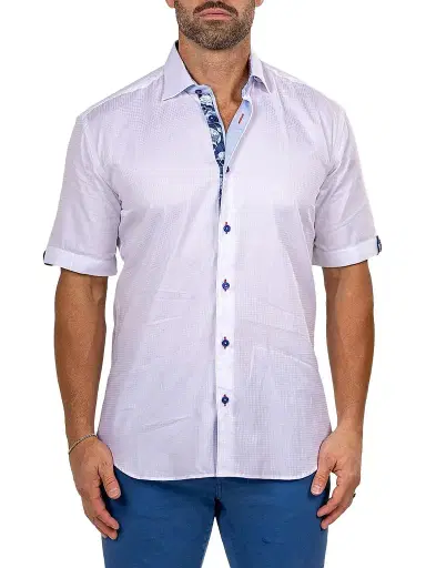 Maceoo Men's Galileo Short Sleeve Shirt - White - Size XXXL | Thumbnail 1