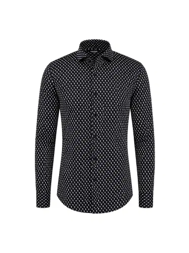 Maceoo Men's Einstein Stretch Shirt - Black White - Size XXXL | Thumbnail 1