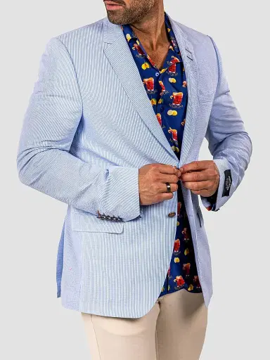 Maceoo Men's Socrate Marthyr Blazer - Blue - Size XXXXL | Thumbnail 4