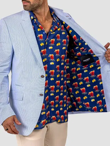 Maceoo Men's Socrate Marthyr Blazer - Blue - Size XXXXL | Thumbnail 6