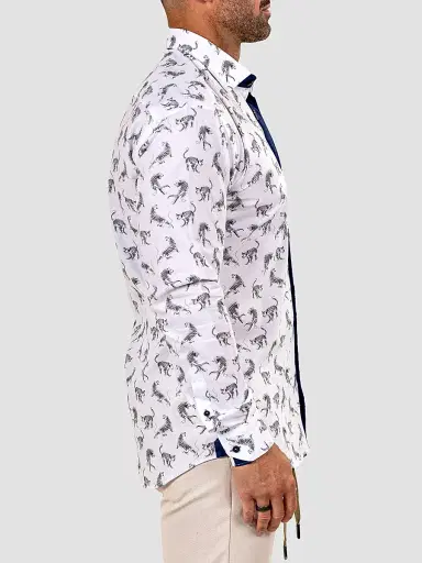 Maceoo Men's Fibonacci Marthyr Cheetah Shirt - White - Size XXXXL | Thumbnail 2 Maceoo Men's Fibonacci Marthyr Cheetah Shirt - White - Size XXXXL | Thumbnail 2