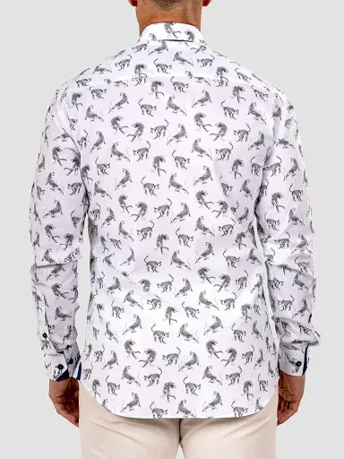 Maceoo Men's Fibonacci Marthyr Cheetah Shirt - White - Size XXXXL | Thumbnail 3 Maceoo Men's Fibonacci Marthyr Cheetah Shirt - White - Size XXXXL | Thumbnail 3