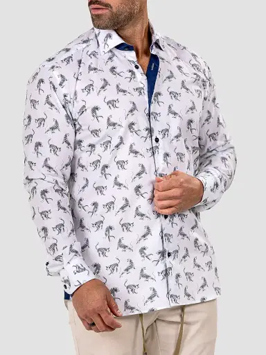 Maceoo Men's Fibonacci Marthyr Cheetah Shirt - White - Size XXXXL | Thumbnail 5 Maceoo Men's Fibonacci Marthyr Cheetah Shirt - White - Size XXXXL | Thumbnail 5