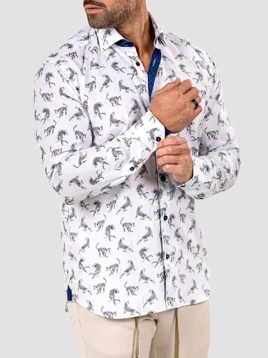 Maceoo Men's Fibonacci Marthyr Cheetah Shirt - White - Size XXXXL | Thumbnail 6 Maceoo Men's Fibonacci Marthyr Cheetah Shirt - White - Size XXXXL | Thumbnail 6