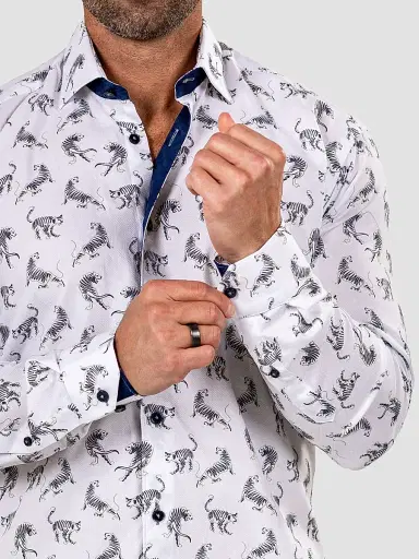 Maceoo Men's Fibonacci Marthyr Cheetah Shirt - White - Size XXXXL | Thumbnail 7 Maceoo Men's Fibonacci Marthyr Cheetah Shirt - White - Size XXXXL | Thumbnail 7