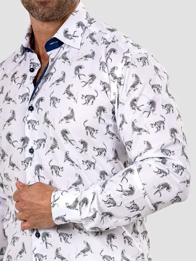 Maceoo Men's Fibonacci Marthyr Cheetah Shirt - White - Size XXXXL | Thumbnail 8 Maceoo Men's Fibonacci Marthyr Cheetah Shirt - White - Size XXXXL | Thumbnail 8