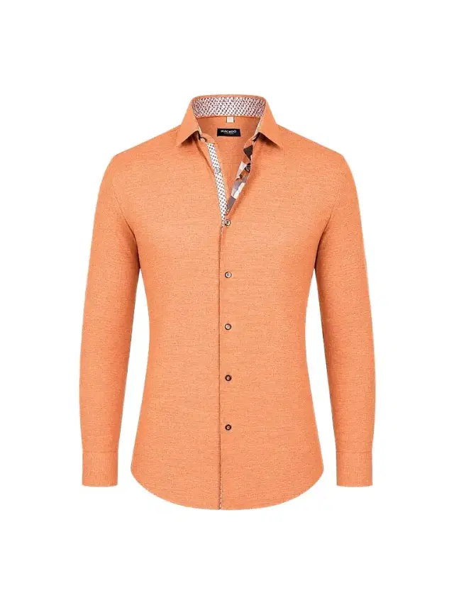 Maceoo Men's Fibonacci Woven Shirt - Orange