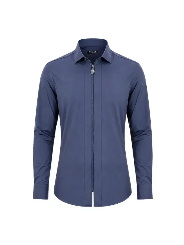 Maceoo Men's Fibzip Marthyr Shirt - Blue