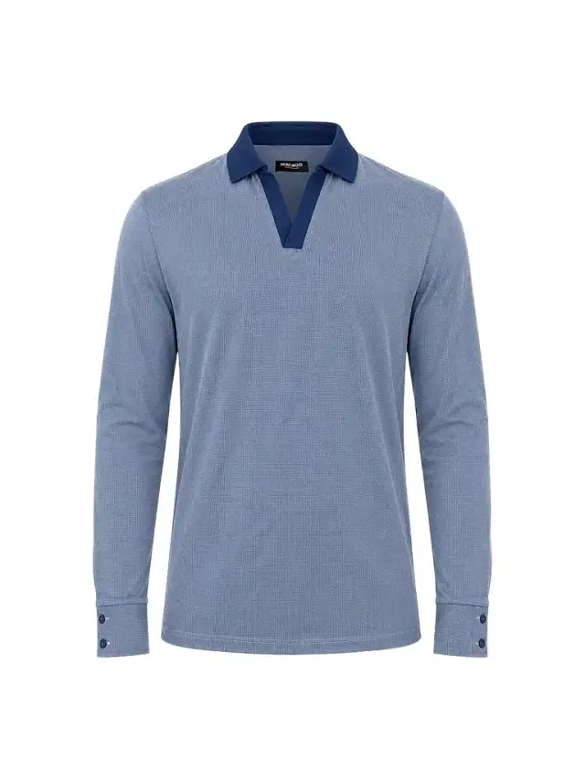 Maceoo Men's Knitted Polo Shirt - Blue