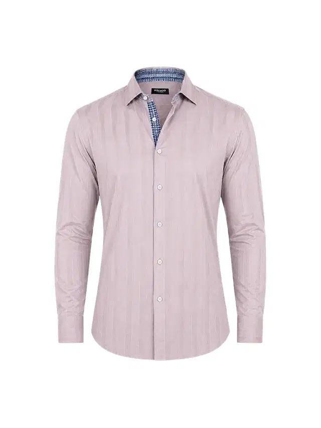 Maceoo Men's Fibonacci Marthyr Stripe Shirt - Pink