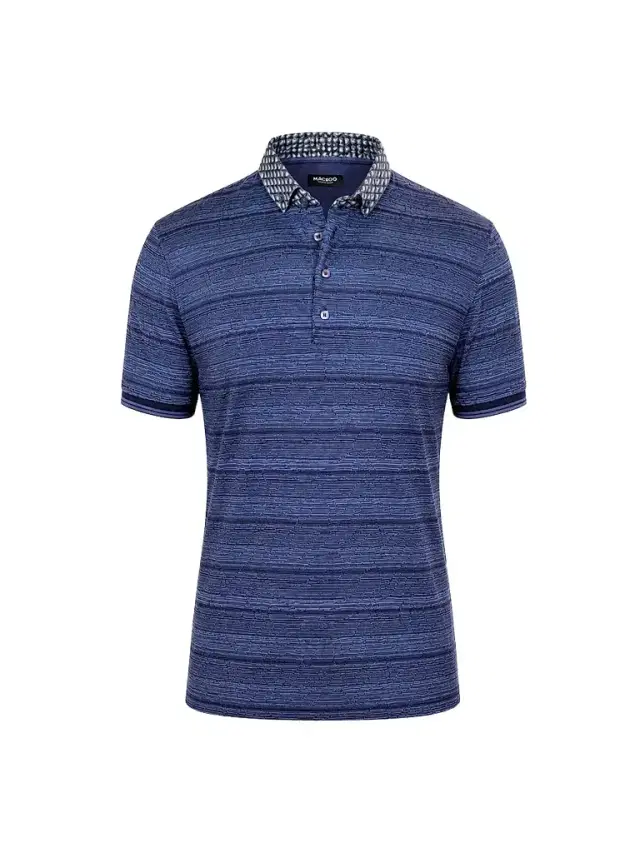 Maceoo Men's Knit Polo Shirt - Blue