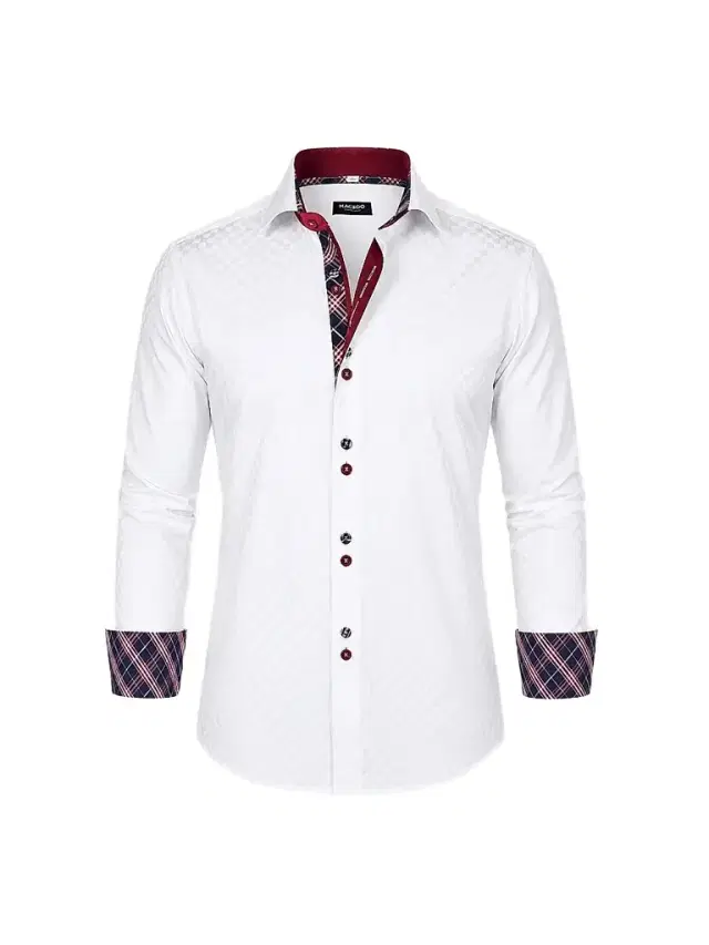 Maceoo Men's Perm Mini Panam Square Shirt - White