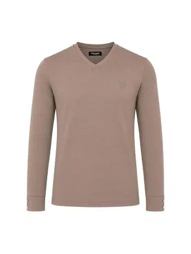 Maceoo Men's V-Neck SS Long Sleeve T-Shirt - Brown - Size XXXL | Thumbnail 1 Maceoo Men's V-Neck SS Long Sleeve T-Shirt - Brown - Size XXXL | Thumbnail 1
