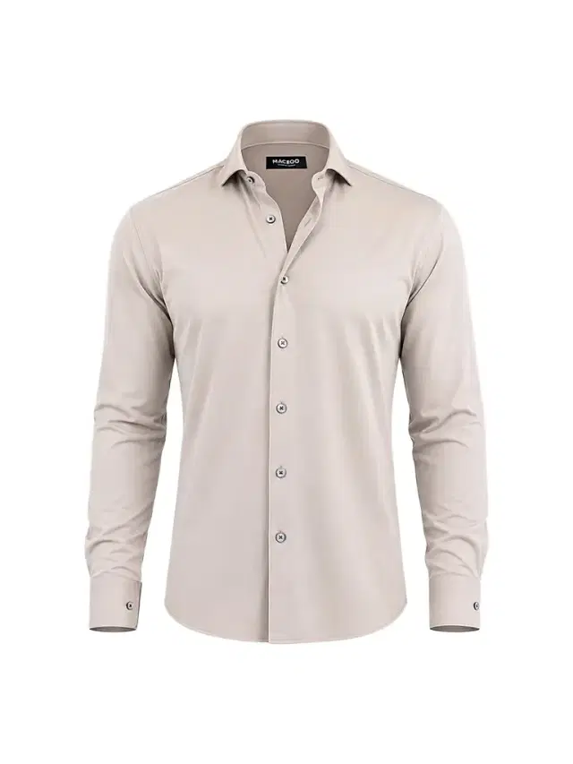 Maceoo Men's Einstein Stretch Shirt - Beige