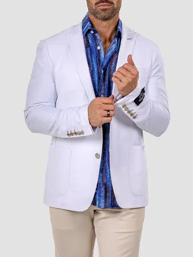 Maceoo Men's Uncostructed Marthyr Blazer - White - Size XXXL | Thumbnail 7