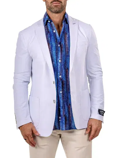 Maceoo Men's Uncostructed Marthyr Blazer - White - Size XXXL | Thumbnail 1