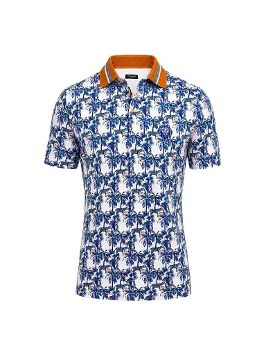 Maceoo Men's Golf Polo Shirt - Blue White - Size XL | Thumbnail 1 Maceoo Men's Golf Polo Shirt - Blue White - Size XL | Thumbnail 1