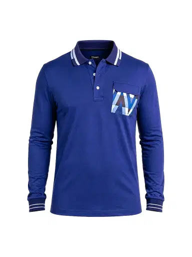 Maceoo Men's Ascension Long Sleeve Polo Shirt - Blue - Size XXXXL | Thumbnail 1 Maceoo Men's Ascension Long Sleeve Polo Shirt - Blue - Size XXXXL | Thumbnail 1