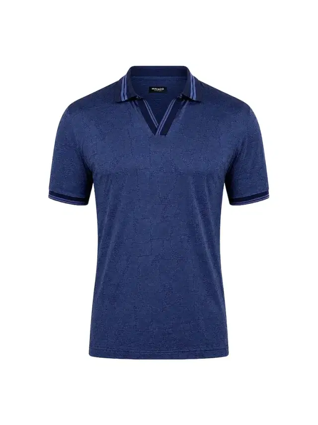 Maceoo Men's Knit Polo Shirt - Blue
