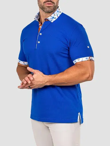 Maceoo Men's Newton Marthyr Polo Shirt - Blue - Size XXXL | Thumbnail 2