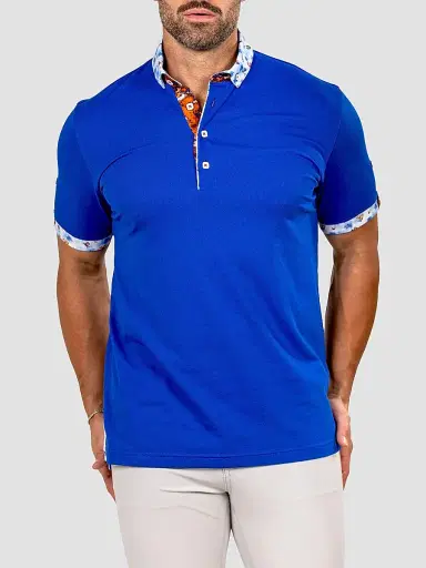 Maceoo Men's Newton Marthyr Polo Shirt - Blue - Size XXXL | Thumbnail 3