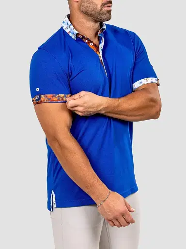 Maceoo Men's Newton Marthyr Polo Shirt - Blue - Size XXXL | Thumbnail 4