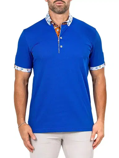 Maceoo Men's Newton Marthyr Polo Shirt - Blue - Size XXXL | Thumbnail 1