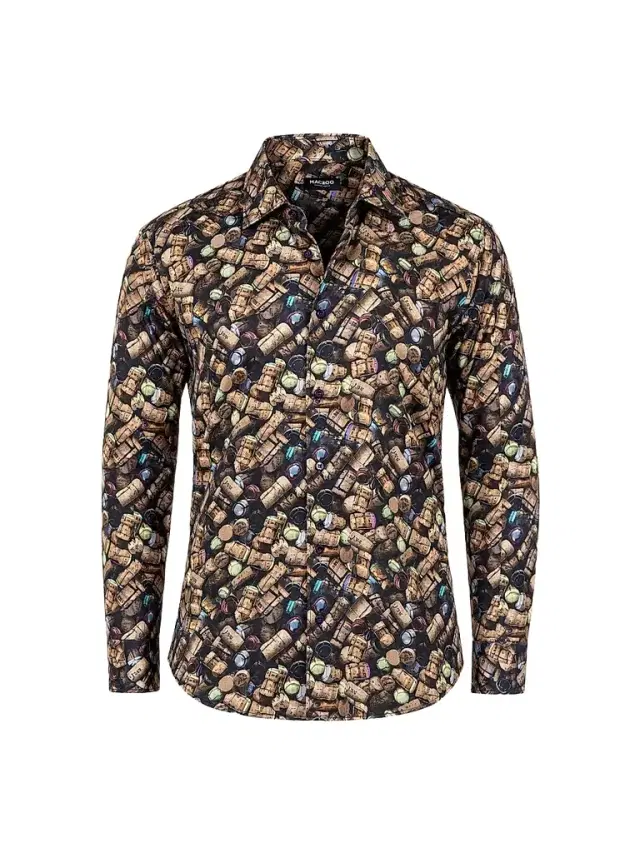 Maceoo Men's Fibonacci Marthyr Cork Shirt - Multicolored