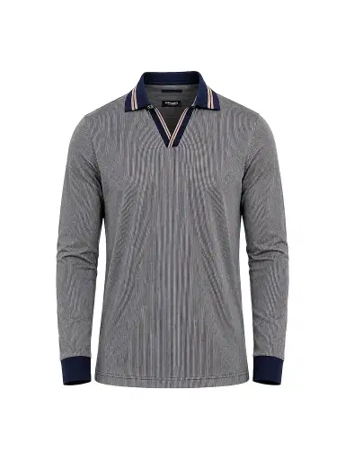 Maceoo Men's Knitted Polo Shirt - Grey - Size XXXL | Thumbnail 1