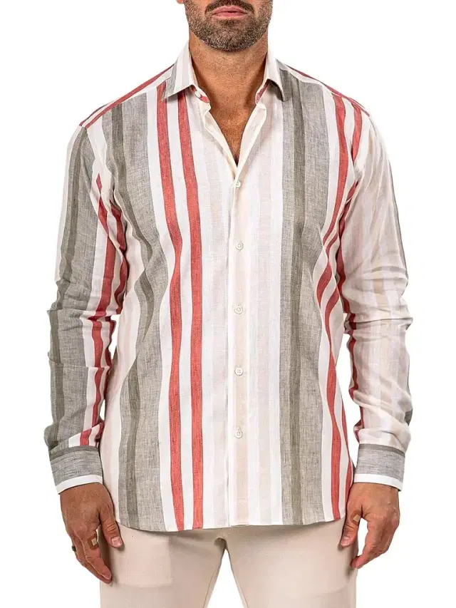 Maceoo Men's Fibonacci Marthyr Bold Stripe Shirt