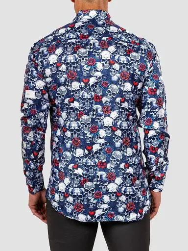 Maceoo Men's Fibonacci Marthyr Skull Rose Shirt | Thumbnail 4 Maceoo Men's Fibonacci Marthyr Skull Rose Shirt | Thumbnail 4